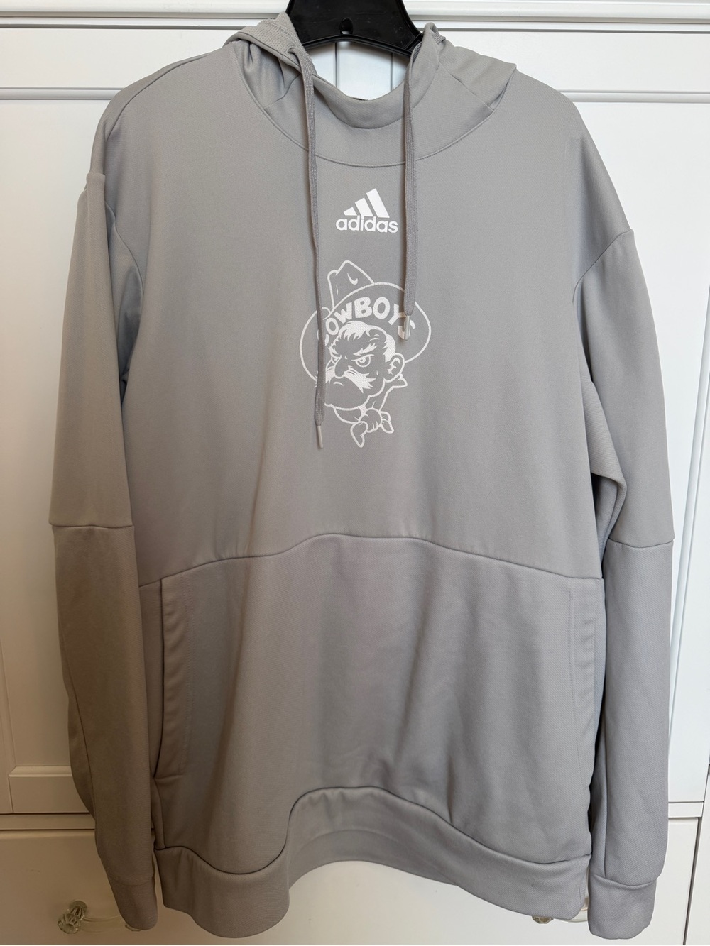 adidas Men's Light Gray Hoodie with Cowboys Graphic 2XLT